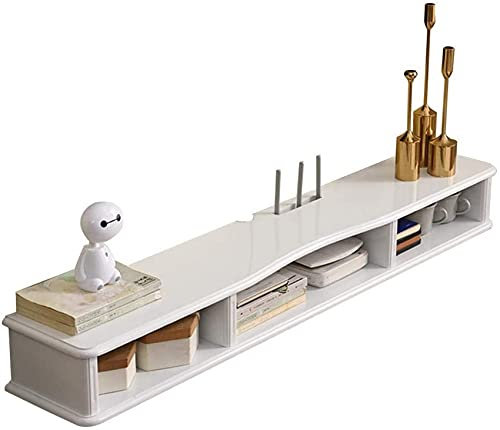 AITEKODVG Meuble TV Flottant Meuble TV Meuble décodeur Support de Stockage multimédia Meuble TV Mural Cloison Flottante Grande capacité de Stockage Ouvert Hello