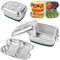 Fiambrera de Acero Inoxidable, 1200ML Fiambrera de Metalica, Fiambrera a Prueba de Fugas con 2 Compartimentos y Anillo de Sellado para Comida, Sandwich, Fruta, Lunch Box Portáti para Escuela, Oficina