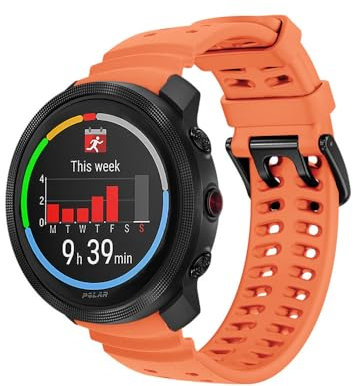 Cinturino in silicone per Polar Vantage M3, cinturino di ricambio regolabile, cinturino sportivo per smartwatch da donna e uomo, Misura unica, Silicone, 0
