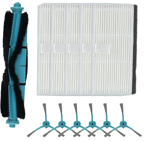 NbgrvB Kit de piezas de repuesto para Cecotec para Conga 7490 8290 para Immortal para Genesis para X-Treme para aspiradora Ultra Robot, incluye 1 cepillo principal, 6 cepillos laterales, 5 filtros