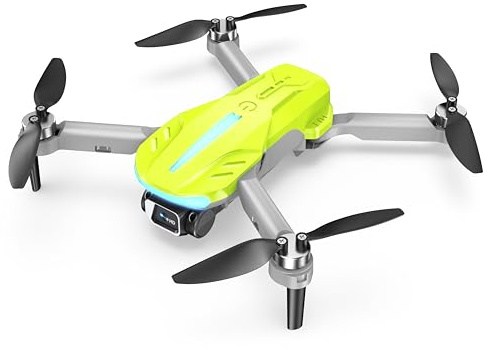 FERIETELF B16 GPS Drone with 4k HD Camera for Beginners, 2 Battery Headless Mode, Foldable Drones for Adults（yellow）