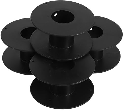 IWOWHERO Kunststoff Drahtspulen 4 Stück Schwarz 6.90 X 6.90 X 3.40 cm | Für Verschiedene Drahtarten, Verformungsbeständig, Leicht Und Tragbar, Einfache Bedienung