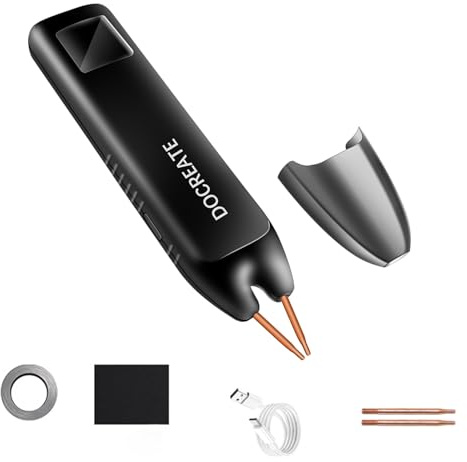 Risegun Punktschweißgerät für Akkus, Mini LCD Handheld Akku Schweißgerät mit Automatischen und Manuellen Modi, 99-Gang einstellbares Hand-Punktschweißgerät für DIY-Akkupacks