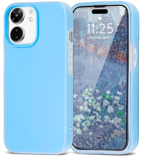 HAOFUGUI Kompatibel mit Xiaomi Redmi 13C / Poco C65 / Poco M6 5G Silikon Handyhülle, Erhöhte Kameraschutz-Ringe, Weiches langlebiges Silikon TPU, Ultra Dünn Kratzfeste Stoßfeste Schutzhülle-Blau