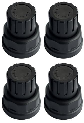 Vibsky 4er-Pack M30x1,5 Kunststoff Handrad Schalter Kappe für Fußbodenheizung Krümmer und Heizkörperventile, Schwarz