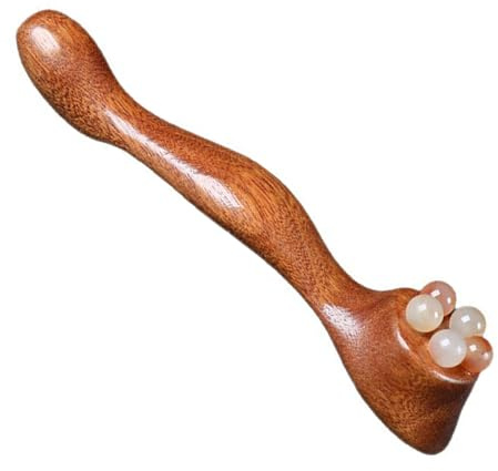 Gesichts-Massageroller tragbarer leichter Holz-Massageroller | Massagestab für die Augenpartie für Entspannung, Kopfspa, Meditation, Aromatherapie, Nacken, Körper, Zuhause, Reise, Dusche,