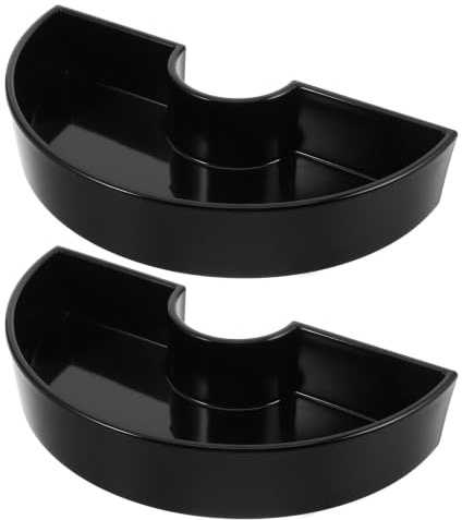 HEMOTON 2pcs Half Circle Patio Umbrella Base Planters Semicircle Shape and Middle Opening, Lightweight Plastic Umbrella Pole Plant Holders for Balcony and Outdoor Garden Use