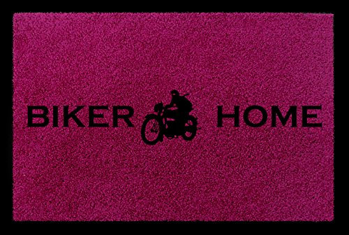 Interluxe SCHMUTZMATTE Fußmatte Biker Home Hobby Motorrad Geschenk Mann Viele Farben Fuchsia