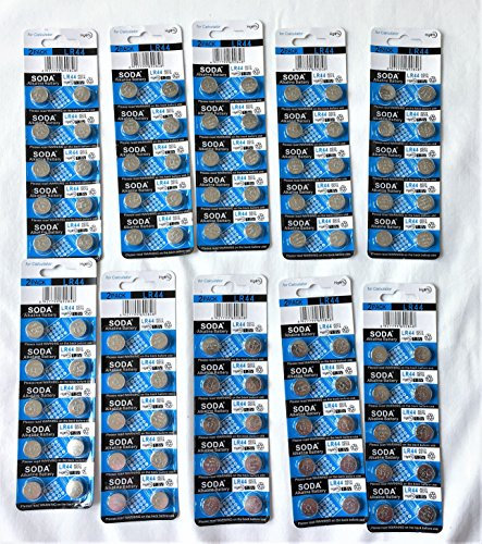 YMCtoys - AG13 LR44 L1154 357 A76 Alkaline Button Cell Battery with Retail Blister Pack Cards - (Pack of 100)