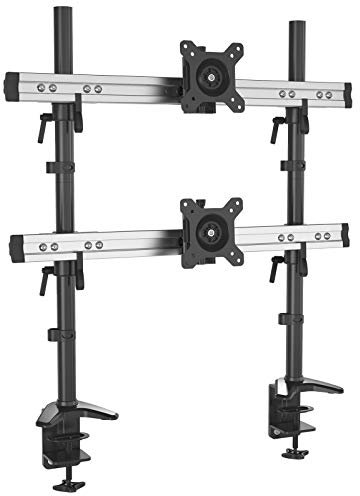 HFTEK zweifach-Monitor-Tischhalterung für Bildschirme von 15 bis 49 Zoll - VESA 75/100 (MP212C) -Individuell umrüstbar