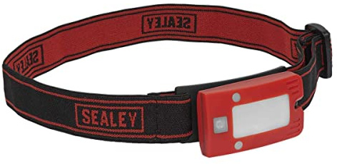 Sealey RED Rechargeable COB LED Head Light Lamp with Auto Sensor 4hrs Run Time **LED360HTR RED**