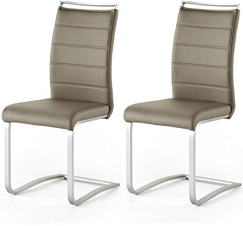Robas Lund Esszimmerstühle 2er Set Schwingstuhl Cappuccino, Esszimmerstuhl Stuhl Pescara