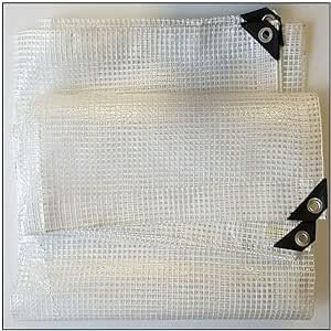 GARDIFLEX CLEAR REINFORCED TARPAULIN MESH & EYELETS VARIOUS SIZES + 6 X BUNGEES (3M x 4M)