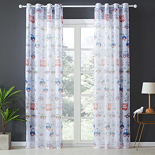 Verdunkelungsvorhang Blackout Vorhänge Für Cartoons Für Wohnzimmer Schlafzimmer Natur Pirat Noch Tüll Vorhänge Kinderzimmer Für Kinder Fensterbehandlung Zelte-Weißer Chiffon_1 Stück W100Xh130Cm
