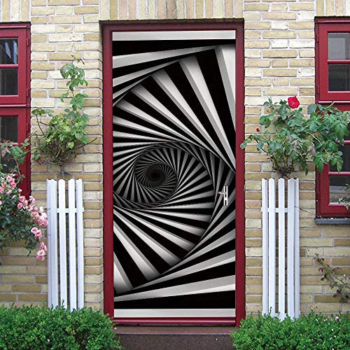 3D Türaufkleber für Innentüren, selbstklebende Wandkunst-Aufkleber für Schlafzimmer, Haus, Wohnzimmer, Schlafzimmer, Büro, Badezimmer, Heimverbesserung, 77 x 200 cm Kaleidoskop