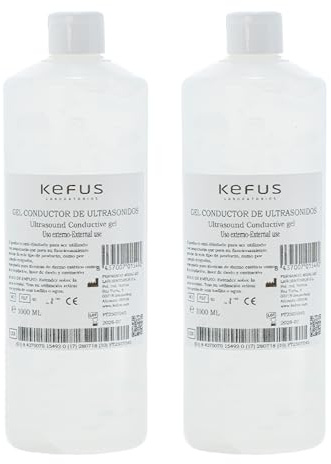 KEFUS Gel Conductor Ultrasonidos 2000 ml | Uso Sanitario y Estético para Ecografía, IPL, Radiofrecuencia y Cavitación | Alta Conductividad | Botella Profesional con Tapón Dosificador
