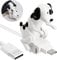 Câble de Charge de Chien Câble USB de Smartphone de Chien Câble de Transmission de Données USB de Mini Chien de Tache, Blanc (Compatible Uniquement avec Type C)