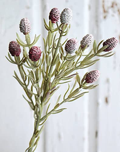 artplants.de Künstliche Distel MANOLITO, weiß-rot, 45cm, Ø1,5cm - Kunst Distel