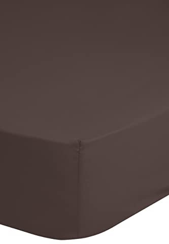 Hip Mako Satin Spannbettlaken 1 teilig 140 X 200 cm Brown