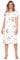 e.FEMME® JANA 1019 Chemise de nuit à manches courtes pour femme, 100 % coton, blanc/rose, 52