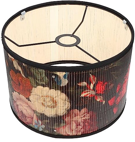 CLISPEED Vintage Lampenschirm Aus Metall Mit Blumenmuster, Retro Deckenleuchte, Schwarzer Lampenschirm FüR Heimdekoration, 30 X 30 X 20 Cm