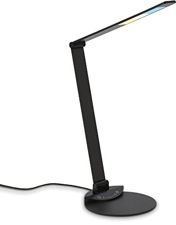 BRILONER - LED Schreibtischlampe mit Touch, dimmbar in Stufen, einstellbar von warmweiß bis kaltweiß, Tischlampe, Lampe, Nachttischlampe, Tischleuchte, Deko, Bürolampe, Leselicht, 83x20 cm, Schwarz