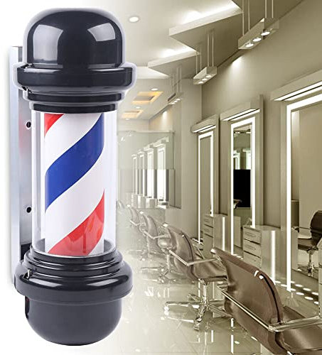 20 Friseursalon Rotierendes Licht Barber Pole Sign LED Light Weiß Blau Rot Stripe Salon Licht Barbershop Barber Pole Traditional Beleuchtende Rotierende Mauer Lampe