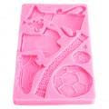 AUNMAS Football Trophy Silicone Fondant Molds, Silicone Pink Baking Mold Clothes Shoes Cake Chocolate Mould DIY Baking Mold Cake Decorating Mould for Chocolate Pudding, Candy