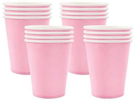 16 Pièces Gobelets Jetables en Papier, 250ml Gobelet Rose Tasse Cafe Carton Jetable Verre en Carton,Verre Cafe Carton Jetables Goblets pour Anniversaire Mariage Café DIY Boissons Chaude Froide