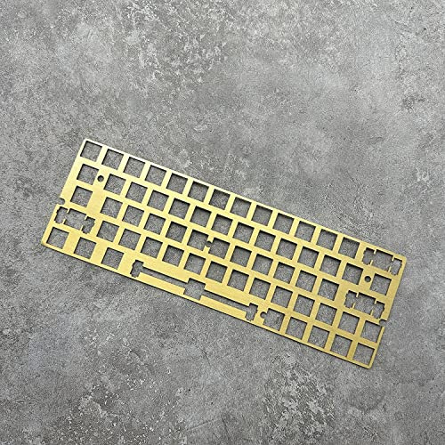 DucKey Positioning Board Plate, PC/FR4/POM/Carbon Fiber/Brass PCB-Mount Plate for 60% Mechanical Keyboard GH60 (Color : Brass, Size : Plate-Mount)