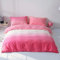 Houseri Bettwäsche-Set, Regenbogenfarben, Queen-Size-Bettbezug, Rosa und Weiß, Queen-Size-Größe