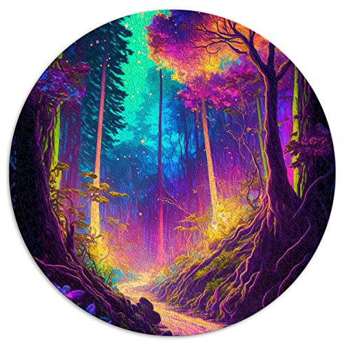CARGIS Fantasy World Forest -Ghs026 1000 Teile Puzzle für Erwachsene und Kinder, Rundpuzzle, Puzzles für Erwachsene, Lernspiel, Herausforderung, Spielzeug