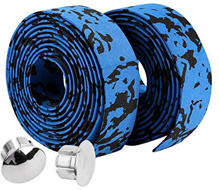 KIMISS Fahrrad Lenkerband Set - 2 Stück rutschfestes Lenkergriffband mit Bar Plugs in Schwarz und Weiß für Rennrad und Mountainbike