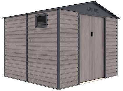 Gardiun Casetta metallica Surrey 7,06 m2 esterno 277x255x219 cm in acciaio con finestra laterale ed effetto legno venato