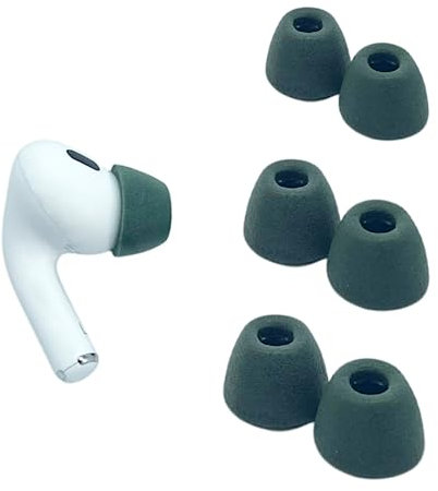 Comply Foam Ear Tips for Apple AirPods Pro Generation 1 & 2, Assorted S, M & L, Pine Green, 3 Pairs - Ultimate Comfort, Unshakeable Fit, Memory Foam Earbud Replacement Tips, Made in The USA