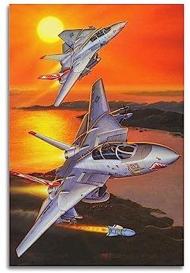 JONZA Fighter Plane Poster F-14 Tomcat Jet Flugzeug, dekoratives Gemälde, Leinwand, Wand und Kunstbild, Familienschlafzimmer-Dekoration, 30 x 45 cm