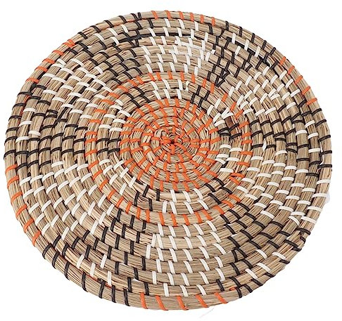 TOPINCN Round Placemats, Woven Grass Placemats Durable Rustic Nordic Style Handmade For Dining Table Wall Decoration (30CM)