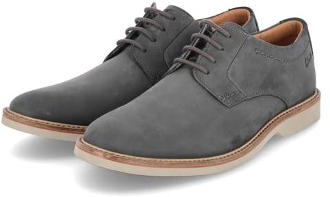 Clarks Men's Atticus LT Lace, Dark Grey Nubuck, 12 UK
