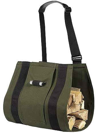 Facynde Brennholztasche - Multifunktionale, Faltbare, große -Tragetasche, Brennholz-Holzträger,Robuste Feuerholzträger aus Segeltuch für Feuerstelle im Freien, Kamin, Holzofen, Zubehör, Holztasche
