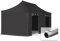 TOOLPORT 3x6 m Faltpavillon, Professional Alu 40mm, schwer entflammbar, Seitenteile ohne Fenster, schwarz