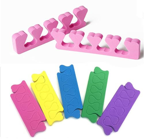 5 Stück Pfirsichherz-Zehenteiler Fingertrenner,Abstandhalter Pediküre Maniküre Werkzeug,Weichen Schaum Schwamm Zehenspreitzer Finger Teiler,Nagel-und Zehennageltrenner,Geeignet für Nagelkunst