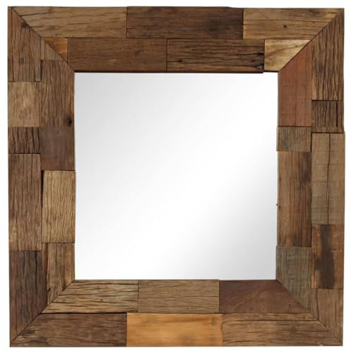 RAUGAJ Dekor-Spiegel Massiv Altholz 50x50cm Haus & Garten