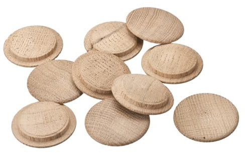 sourcing map Lot de 10 bouchons en bois de chêne rouge - 43 x 38 mm - Cache-trous de vis décoratifs pour escalier, chaise, artisanat, meubles, travail du bois