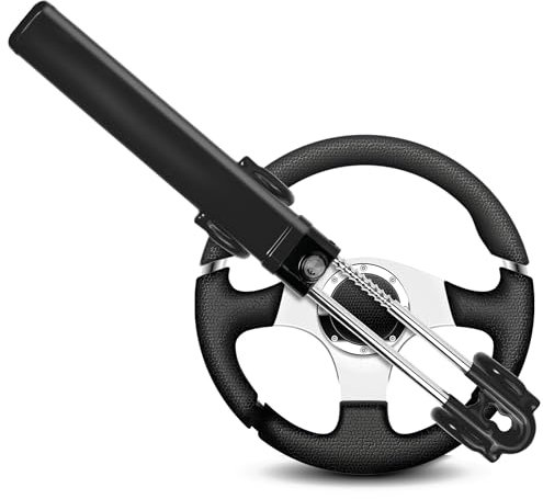 GADLANE Twin Bar Steering Wheel Lock - Car Steering Lock, Anti-Theft Device, Suitable Car Security for Cars, Van & Caravan with 2 Keys - Strong Car Lock Steering Wheel (Black)
