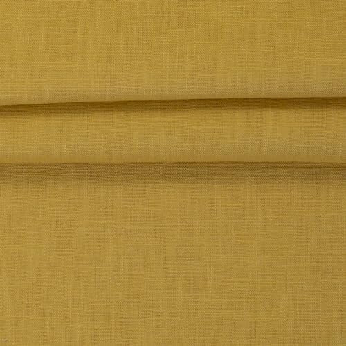 100% Leinen VENEDIG 0,5m 235g/m² Leinenstoff Sommerleinen Meterware Mittelalterstoff (Senfgelb)