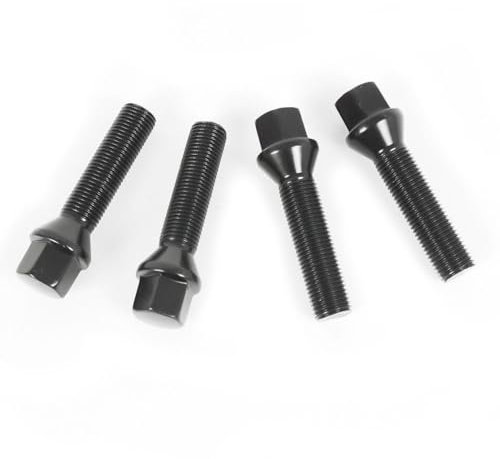 OMP Speed Juego de 4 Tornillos M14X1.25 Conico Largo 28mm Llave 17 Color Negro DIN 10.9