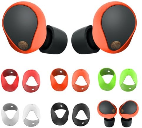 CRGANGZY 5 Pairs Silicone Ear Tips Cover Accessories Anti-Slip Earphone Ear-Tips 5 Color Protective Ear Cover Replacement for Sony WF-1000XM5 Headphones