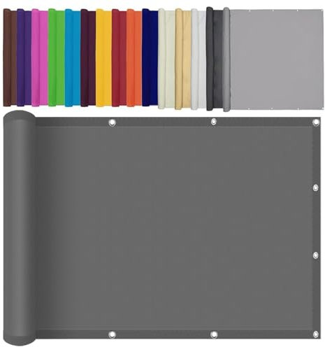 Vela Ombreggiante Rettangolare 140 x 200 cm Anti UV 98% Parasole,Antivento Vela Ombreggiante Quadrata Telo Tenda da Sole con Occhielli Fascette per Balcone, Grigio Scuro