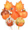 VIKY Herbst Deko Kürbisk Luftballon, Kürbis Deko Ballons, Thanksgiving Deko Ahornblatt Folienballon Set, Erntedankfest Deko Ballon, Luftballons Orange für Herbstdeko Themenparty Halloween Dekorationen