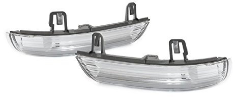 Klare LED Spiegel- Blinker Weiss Links+Rechts Set mit Eintragungsfrei